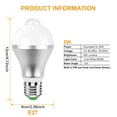 thumbnail image 5 of iMountek E27 Motion Sensor Light Bulb 9W 1000LM 6500K On/Off LED Light Bulb-2PCS, 5 of 7