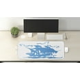 thumbnail image 2 of Marine Computer Mouse Pad, Monochrome Silhouette Sailing Boat Ship Illustration on Plain Background, Rectangle Non-Slip Rubber Mousepad Large, 31" x 12" Gaming Size, White and Sea Blue, by Ambesonne, 2 of 2