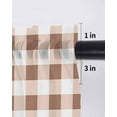 thumbnail image 6 of Brown Checkered Tier Curtains 24 Inch Length, Sheer Curtains for Bedroom Living Room Window, Farmhouse Buffalo Plaid Rod Pocket Voile Drapes Kitchen Curtains Small Half Window 27.5"x24" 2 Panels, 6 of 7