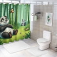 thumbnail image 7 of Panda, bamboo, butterfly bathroom decoration, multi size color luxury graphic print polyester fabric fashion bathroom decoration, 7 of 7