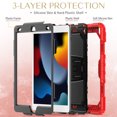 thumbnail image 5 of XYX For iPad 9th/8th/7th Generation 10.2 inch Case, 3in1 Heavy Duty Shockproof Tablet Case with Stand, Shoulder Strap, Red, 5 of 7