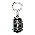 thumbnail image 1 of Start All Over Everyday Orange Stainless Steel or 18k Gold Premium Swivel Dog Tag Keychain, 1 of 8