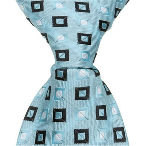 Matching Tie Guy 2450 B14 - 9.5 in. Zipper Necktie - Blue With Squares- 6 to 18 Month