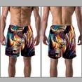 thumbnail image 3 of luoweisi Men's Beach Shorts Quick Dry Swim Trunks with Mesh Lining Abstract Rhinoceros XL, 3 of 5
