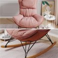 thumbnail image 4 of Aukfa Upholstered Rocking Chaise Lounge Chair for Home Office, Velvet, Pink, 4 of 10