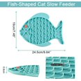 thumbnail image 3 of Cat Slow Feeder, 2 Piece Fish-Shaped Cat Licking Treatment Mat for Cat and Dog Anxiety, Cat Puzzle Feeder Cat Bowl, Fun Alternative to Slow Feeder Cat Bowl (Blue & Green)., 3 of 5