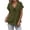 Army Green03, variant on Womens Tops Cutout Solid V Neck Front Tie Knot Rolled Short Sleeve Blouse, Loose Fit Fake Linen Cotton Blend Textured Casual Summer Top Womens Workout Tops
