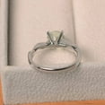 thumbnail image 3 of Green amethyst ring, round cut, sterling silver, twist engagement ring for women, 3 of 3