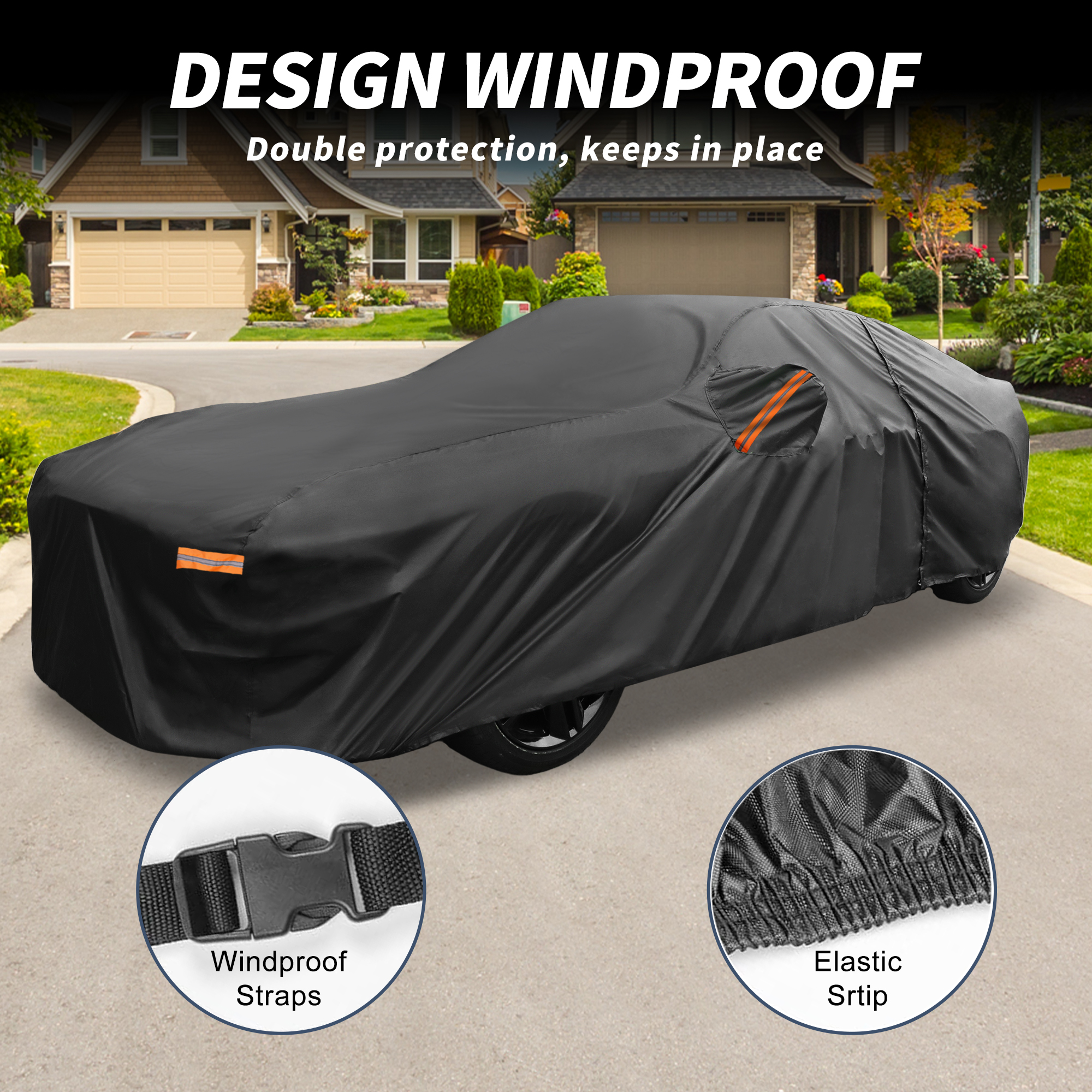 Unique Bargains 210D-PU Car Cover for Ford for Mustang