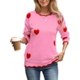 thumbnail image 2 of Fall Sweaters for Women 2026 Scalloped Crewneck Pullover Sweaters Lightweight Heart Knit Sweater Tops Shermie, 2 of 9