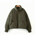thumbnail image 5 of Women's Winter Stand Collar Zip Puffer Jacket Baggy Short Padded Down Warm Coats, 5 of 7