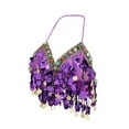 thumbnail image 6 of Women's Belly Dance Sequin Beaded Bra Top Samba Dancing Costumes Bikini, 6 of 7