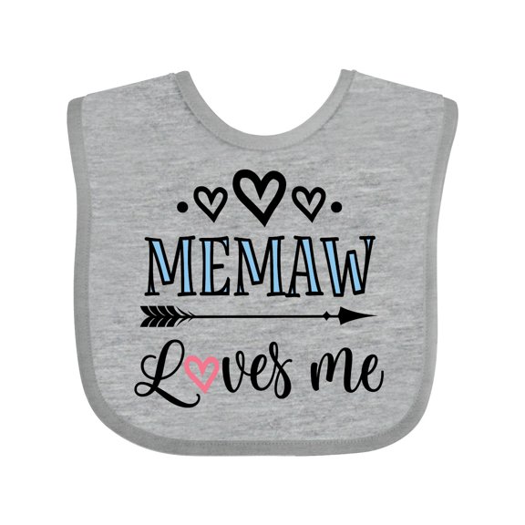 Inktastic Memaw Grandma Loves Me Girls Baby Bib