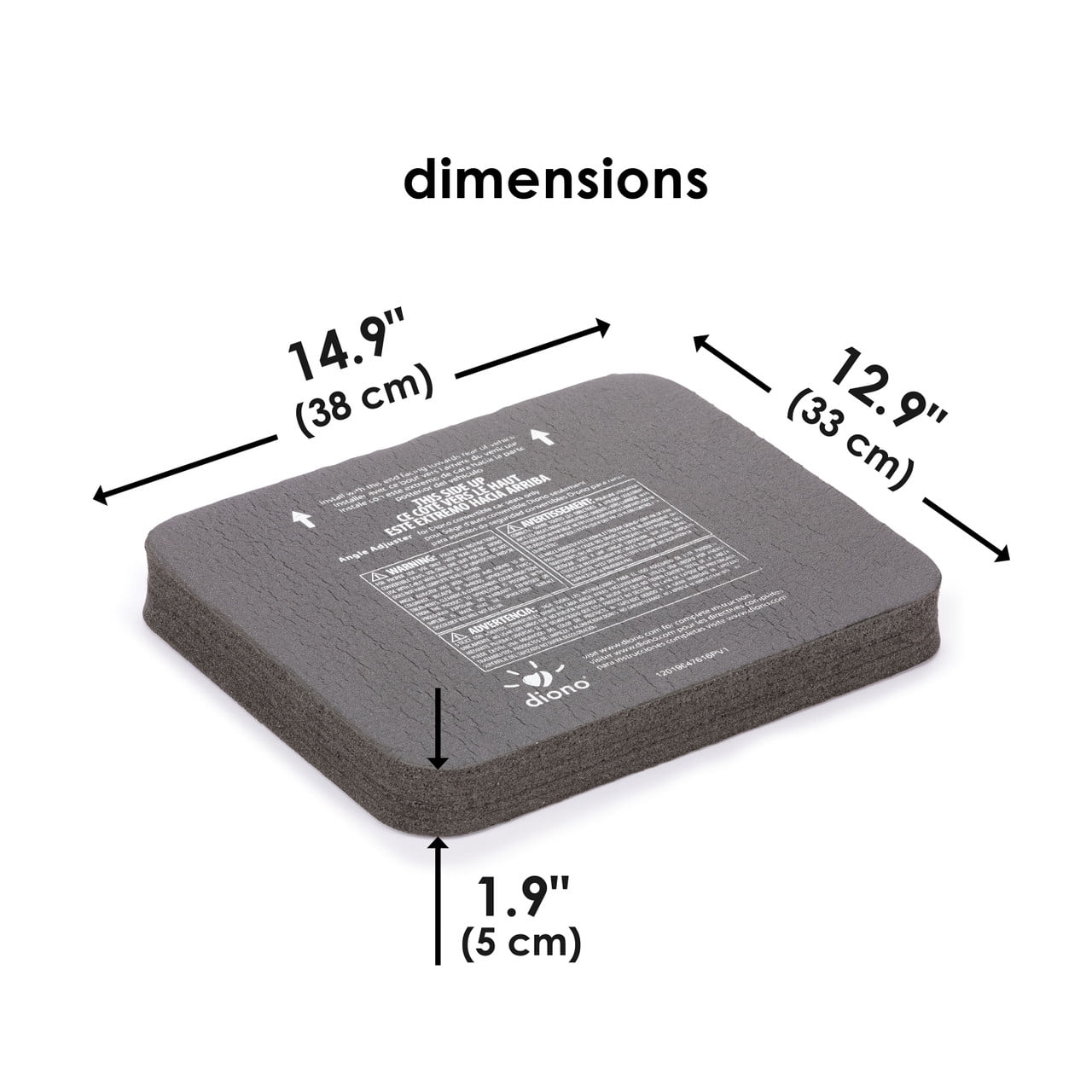 Diono Angle Adjuster Car Seat Leveler for Rear Facing Car Seats, Gray