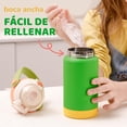 thumbnail image 4 of VYBLOOJUG Termo para Ni&ntilde;os, Botella de Aguas con 2 Pajitas, Sorbos y Chug, A Prueba de Fugas para Escuela, Deportes o Excursiones, Libre de BPA (12 oz / 360 ml, Tangerina Verde), 4 of 7