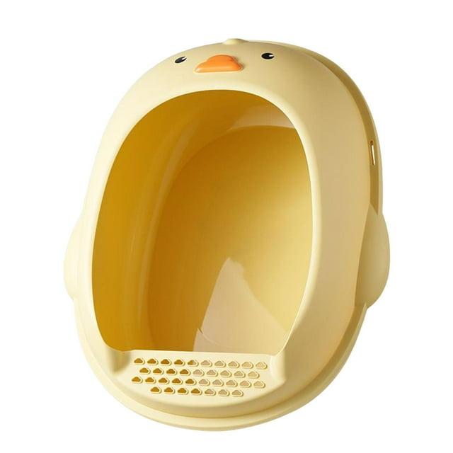 Caja de arena para gatos de cara alta, diseño desmontable, forma de pequeño, inodoro para arena para gatos, orinal para gatos de menos de 7,5 kg, Amarillo Sunnimix Bandeja de arena para gatos