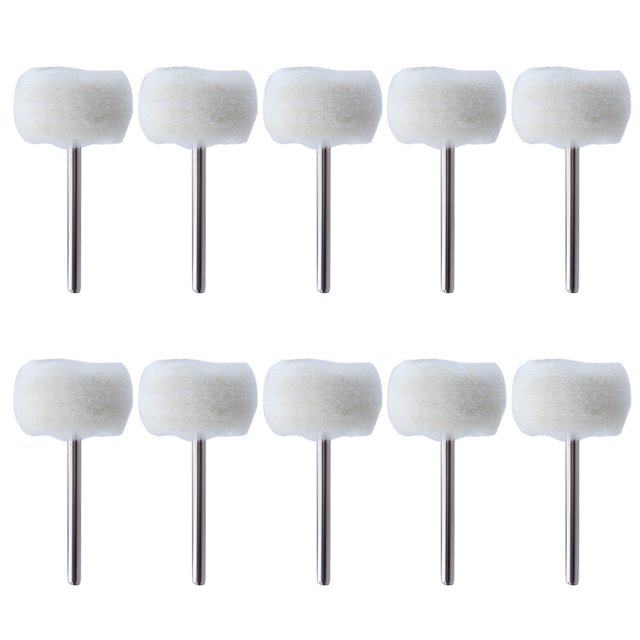 Cepillo Abrasivo para Pulir Lana Con Vástago 3 Mm Herramienta Pulido (10 Uds)