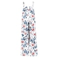 thumbnail image 5 of Womens Pants Jumpsuits Flower Printing Button Pocket Jeans Jumpsuit,Pants for Women Plus Size Blue XL, 5 of 6