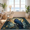 thumbnail image 3 of Design&I 5'x7' Washable Area Rug Crow Rune Runes Witchy Pentagram Center Doormat Norse Border for Dining Room, Under Table, Home Office, Snag-Free, Skid-Resistant, 3 of 7