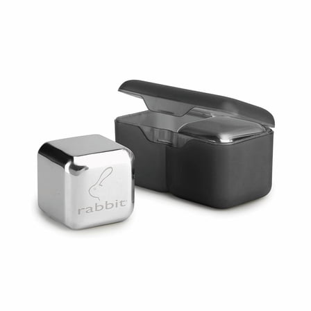 Rabbit Jumbo Chilling Stones - Premium Stainless Steel Whiskey Rocks for Chilling Fine Spirits and Beverages, Reusable Drink Cooling Stones with Storage Case