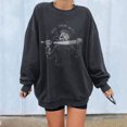 thumbnail image 2 of Sudadera extragrande de lana de manga larga con cuello redondo y estampado de calavera para mujer Fridja  hkj436, 2 of 7