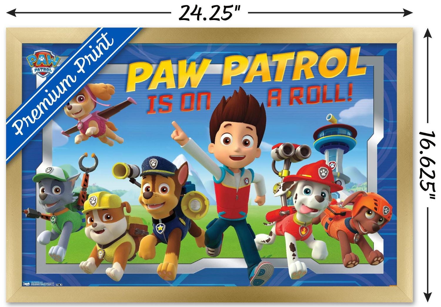 Nickelodeon Paw Patrol - Crew Wall Poster, 14.725" x 22.375" Framed