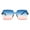 Blue Orange, variant on Womens Thick Flat Panel Shield Plastic Rectangular Hippie Sunglasses Pink