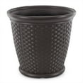 thumbnail image 3 of Suncast Sonora 22" Wicker Decorative Garden Flower Planter, Brown (4 Pack), 3 of 12