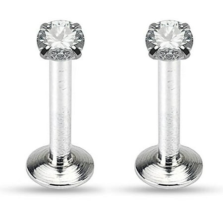 Labret Monroe Lip Ring Tragus 16G 316L Stainless Steel 3mm Cubic