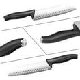 thumbnail image 2 of Plys 7 inch Santoku Knives for Kitchen: Japanese Vegetable Chef Knife - Stainless Steel，Meat Cutting, Cooking Tools, Black, 2 of 6