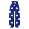 thumbnail image 3 of USNSM Women's Cotton Pants Linen Polka Dot Print Smocked Wide Leg Pants High Waisted Casual Cozy Yoga Pants with Pocket Blue S, 3 of 4