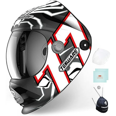 

BOZO Welding Helmet Solar Powered True Color Auto Darkening Welders Mask Large Viewing Luminous Welder Helmet 4 Arc Sensor Weld Hood Wide Shade Range 4/5-9/9-13 for TIG MIG ARC