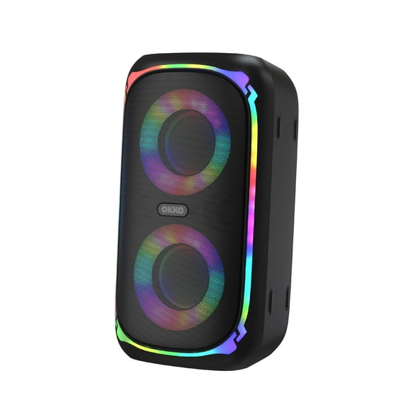 OKKO Sonic Bass V4 Portable Bluetooth Speaker – Wireless Party Speaker with Deep Bass, Karaoke Speaker with Microphone Port, LED Lights, Outdoor Portable Rechargeable Speaker