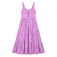 thumbnail image 7 of XUNKUSGA Maxi Sundresses for Women Casual Scoop Neck Sleeveless Plaid Pleated Flowy Womens Summer Dresses Classic High Waisted Beach Swing Dress with Pockets,Purple,S, 7 of 7