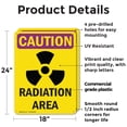 thumbnail image 2 of (2 Pack) Radiation Area With Symbol OSHA Caution Radiation Sign 18 Inch X 24 Inch Plastic Sign, Weather Resistant, UV Protected for Workplace, Business, and Construction Site, Made in, 2 of 8