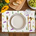 thumbnail image 4 of Spring Easter Placemats Set of 4, Yellow Green Purple Bunny Botanical Placemats for Dining Table, Place Mats for Kitchen Tabletop, Waterproof Wipeable Dining Table Mats Set, 4 of 9