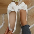 thumbnail image 2 of oqasdz Women's Casual Shoes Slip On Low Heel Pointed Toe Ballet Shoes with Bow Design Comfort Wedding Solid Color Trendy Dressy Shoes Summer Outdoor, 2 of 7