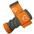 thumbnail image 3 of KKBOTIVE Women's Knitted Fingerless Gloves with Cute Embroidery, Fashion Leaky Retro Splicing Thick Warm Winter Gloves ( Orange One Size ), 3 of 4