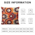 thumbnail image 5 of MDO  Pillow Cover Orange Brown Purple Circle Retro Fifties Style Art - Soft Linen Pillow Case for Decorative Bedroom/Livingroom/Sofa/Farm House Couch Pillow Cushion Covers 18x18 Inch, 5 of 5