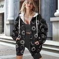 thumbnail image 3 of FOR U DESIGNS Black Galaxy Zipper Hooded Sweatshirts for Women Loose Fit Hoodie Size L Oversized Hoodies Long Fall Jackets for Women Activewear Long Sleeve Drawstring Tops, 3 of 7