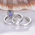thumbnail image 5 of HeartsAndYou 2ct Natural Blue Tanzanite Halo Bridal Set Engagement Ring 14k SOLID White Gold, 5 of 9