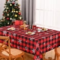 thumbnail image 2 of Christmas Decor Christmas Tablecloth Plaid Table Cloth Rectangle Table for Holiday, Snowflake Christmas Tablecloths for Kitchen Dining Room Outdoor, Parties, Ideal Gifts 60x120 inch, 2 of 6