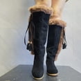 thumbnail image 5 of Wavsuf Winter Boots for Women on Tie Hip with Fuzz Flock Mid Calf Fashion Black Shoes Size 41, 5 of 8