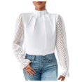 thumbnail image 1 of TSADFHJI Chemises pour Femmes Manches Longues en Coton Col Rond Automne/hiver Demi-Col Haut à Manches Longues en Chiffon m Vert, 1 of 6