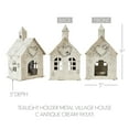 thumbnail image 2 of Tealight Holder Metal Village House C Antique Cream 9x5x5, 2 of 2
