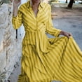 thumbnail image 6 of SCSAlgin Button Down Maxi Dress for Women V Neck Long Sleeve Stripped Dresses High Waist A Line Shirt Dress, 6 of 7