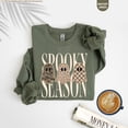 thumbnail image 3 of Yoofine Spooky Season Sweatshirt, Leopard Camo Ghost Halloween Crewneck, 3 of 7
