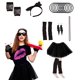 thumbnail image 2 of Vogacara Disfraz de los años 80, ropa de fiesta, vestido elegante, accesorio DIY, ropa de Cosplay de estilo Vintage, cubierta de pierna, Juguetes Educativos Negro, 2 of 6
