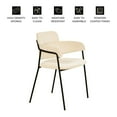 thumbnail image 4 of LeisureMod Dining Chair Upholstered in Velvet with Powder-Coated Stainless Steel Legs for Modern Home and Kitchen Axis Collection Set of 2 in Beige, 4 of 11