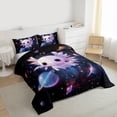 thumbnail image 3 of jejeloiu Ocean Life Axolotl Full Size Comforter Sets,Galaxy Starry Night Bedding Sets For Sealife Lover Reversible 3-Piece, 3 of 8